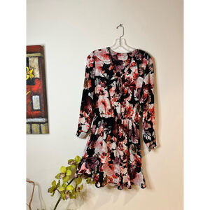 Floral dress in black and pink size S
